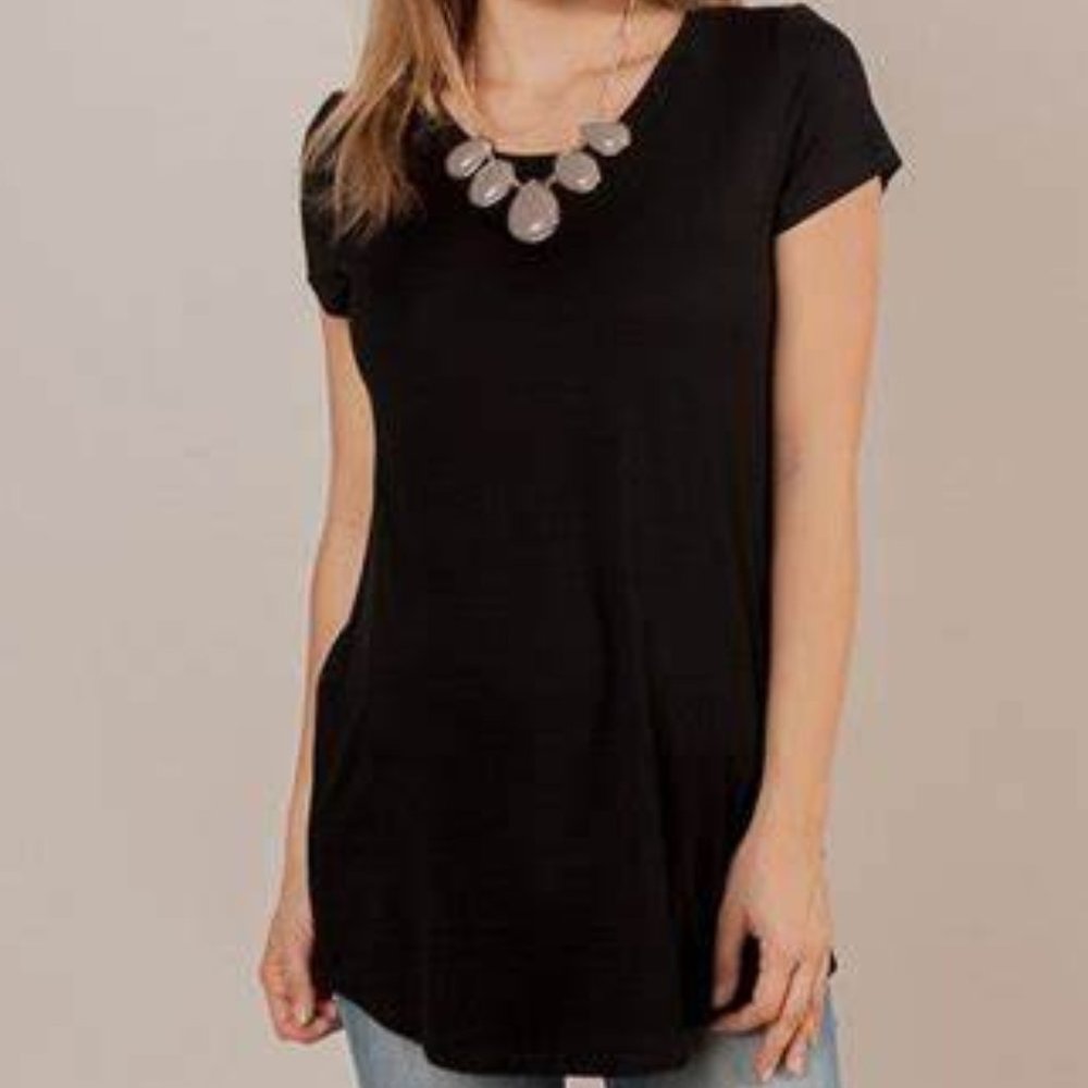 Chris & Carol Black Cap Sleeve Tee